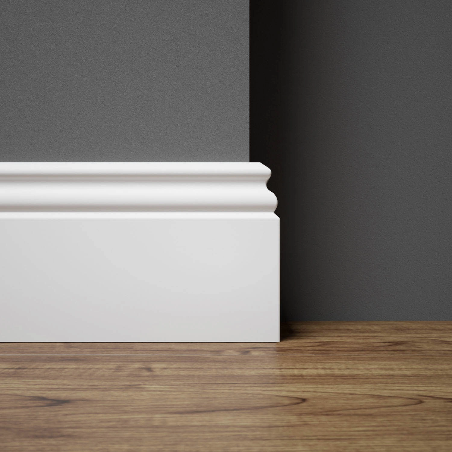 PRÓBKA 20 CM - Listwa przypodłogowa MDF lakierowana biała z wodoodporną powłoką ESTILO 8cm