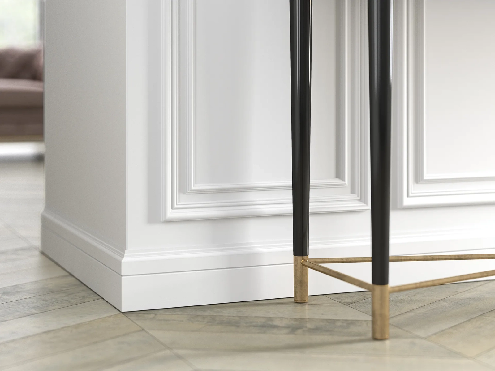 Listwa przypodłogowa Premium MD354P biała wym. 200 x 1.1 x 10.7 cm, z PolyForce