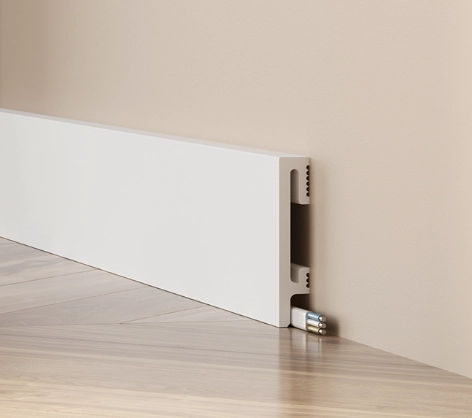 Listwa przypodłogowa Premium Floor Durofit PF081 biała RAL9003 8 cm