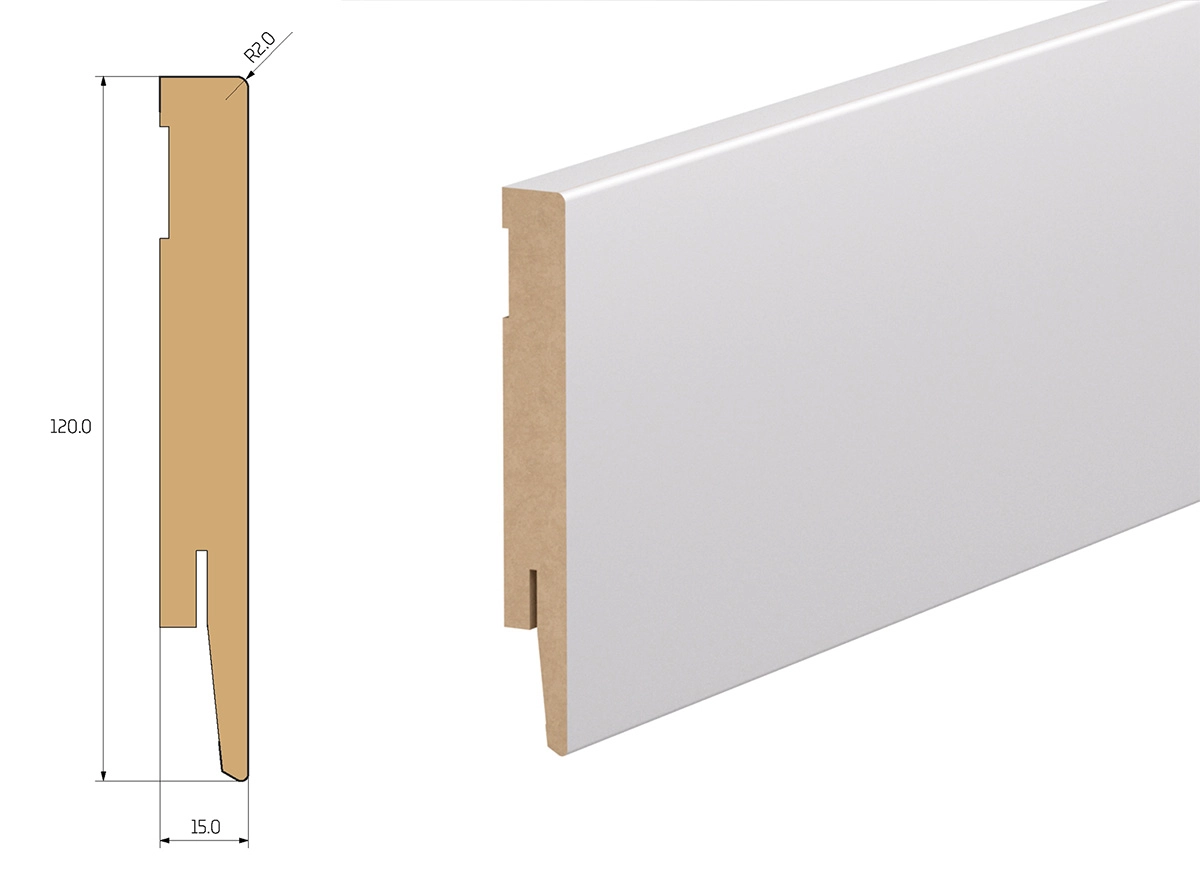 Listwa przypodłogowa MDF - PRIMA 12cm - do malowania