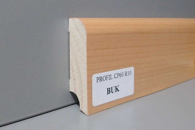 Listwa przypodłogowa fornirowana lakierowana CP60 (240 cm x 6 cm x 1,8 cm) buk
