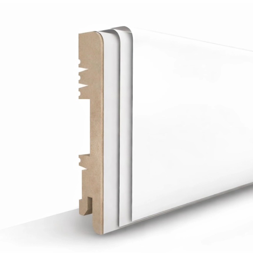 PRÓBKA 20 CM - Listwa przypodłogowa MDF lakierowana biała FOGE - LB1 10cm
