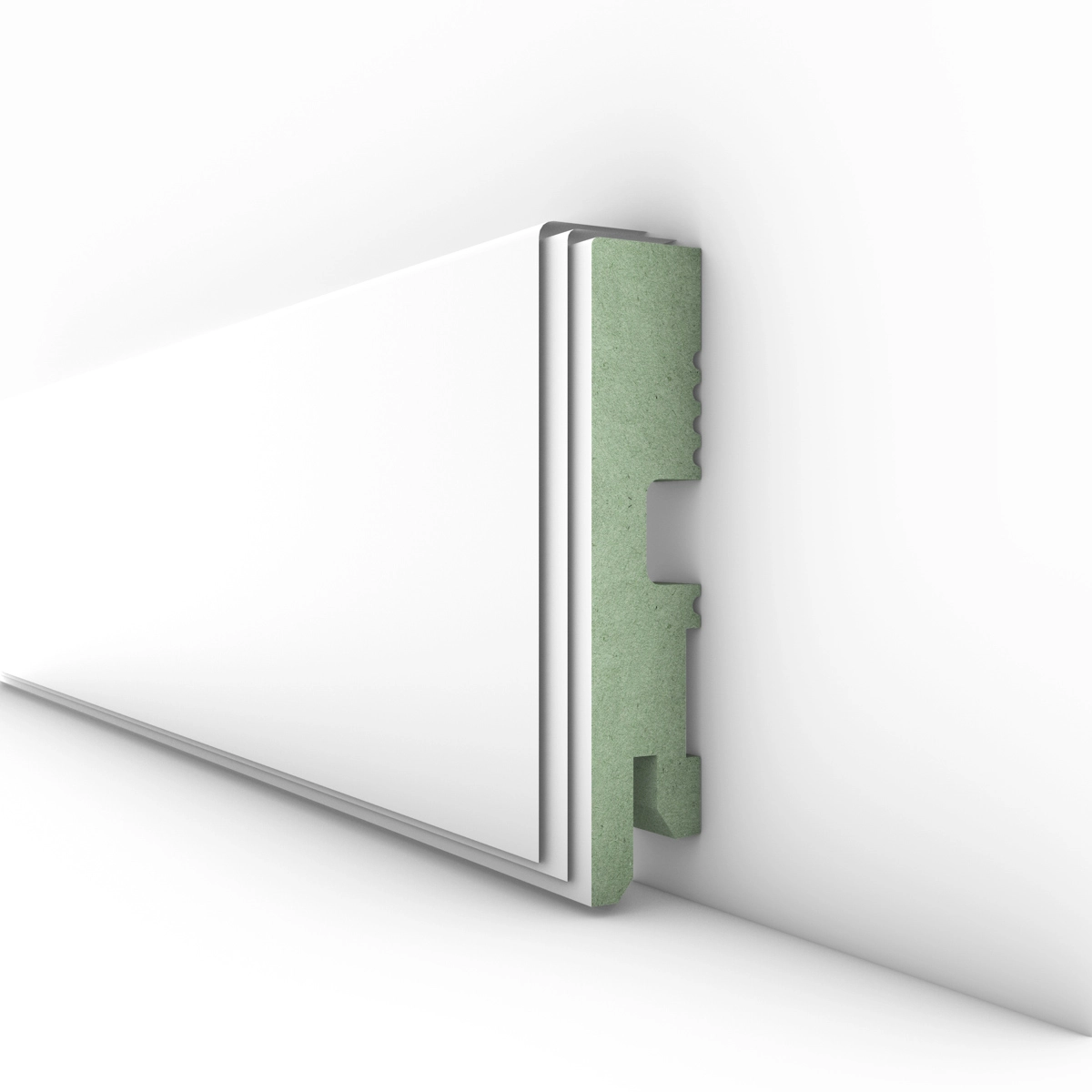 Listwa przypodłogowa lakierowana biała, MDF wilgocioodporny, DUO 8cm