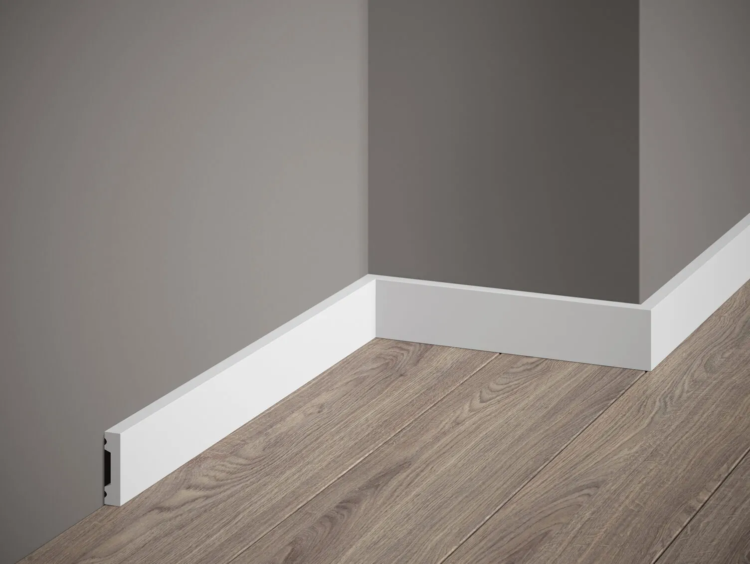 Listwa przypodłogowa MD011 biała wym. 200 x 1 x 4 cm, z PolyForce