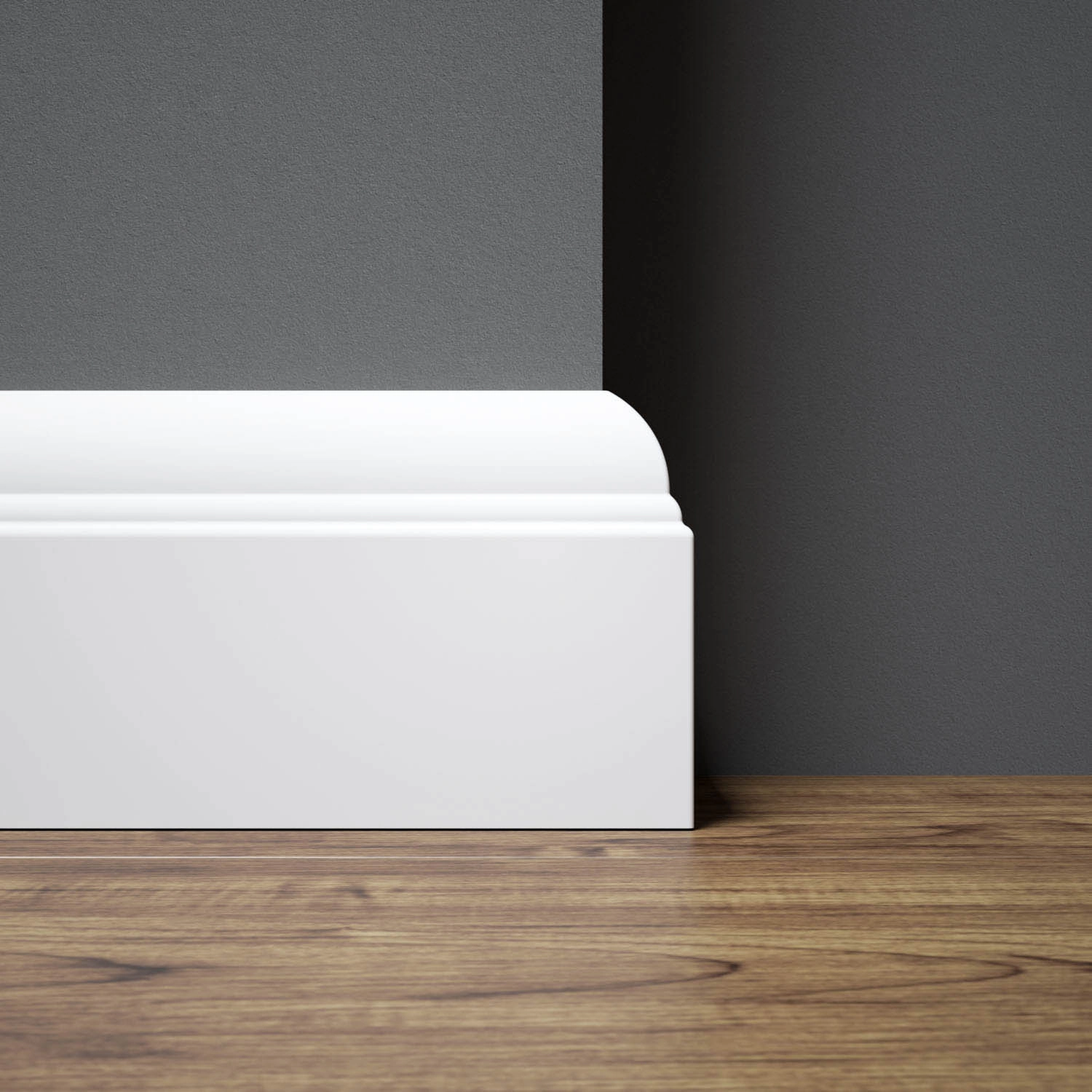 PRÓBKA 20 CM - Listwa przypodłogowa MDF lakierowana biała z wodoodporną powłoką BELLA 8cm