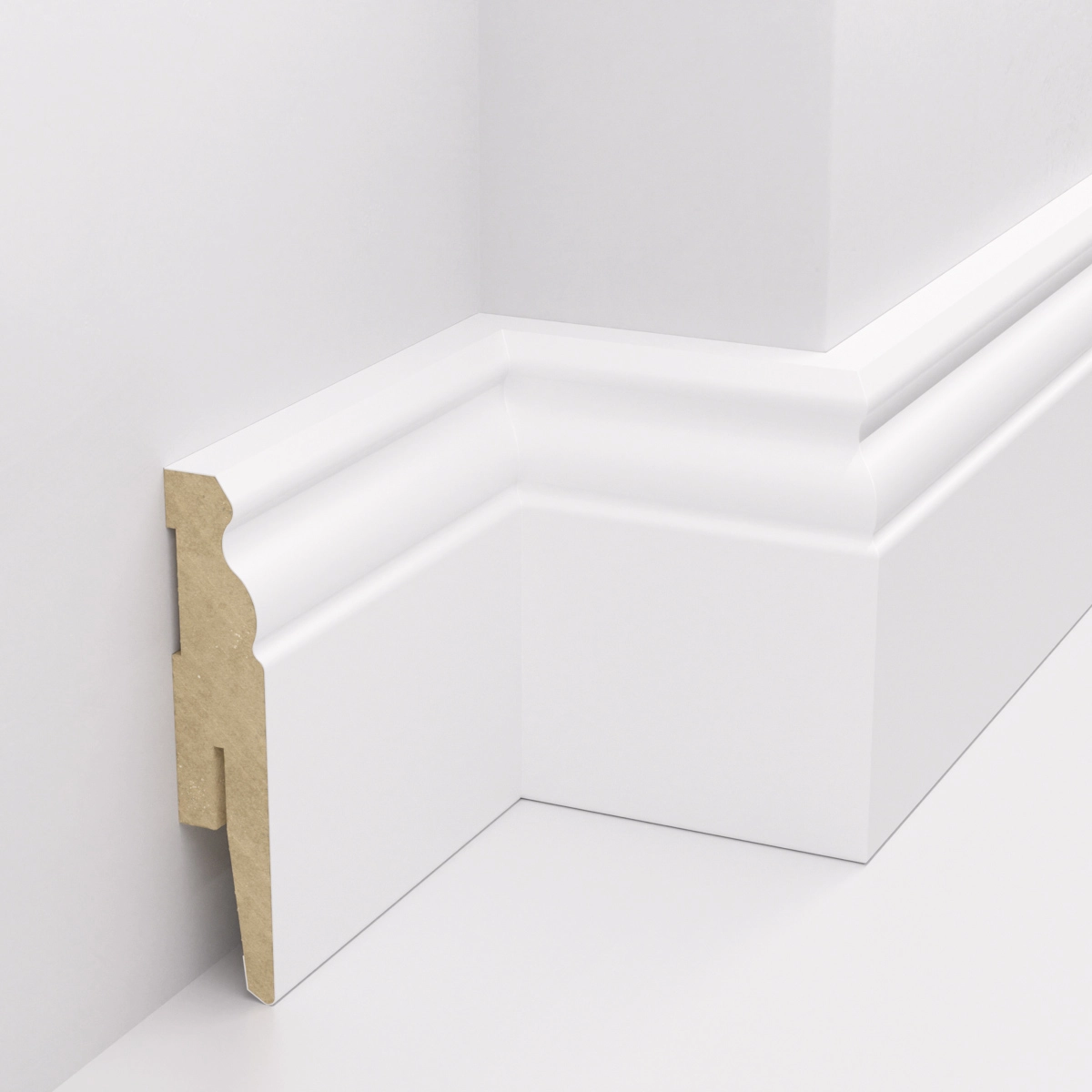 Listwa przypodłogowa MDF - ESTILO 8cm - Biała Premium
