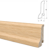 Listwa przypodłogowa drewniana do malowania, dąb europejski surowy, 60x21 mm