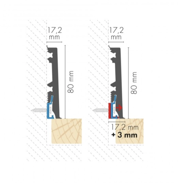 Listwa przypodłogowa PVC MASTERLINE 60 Vincenza Mat