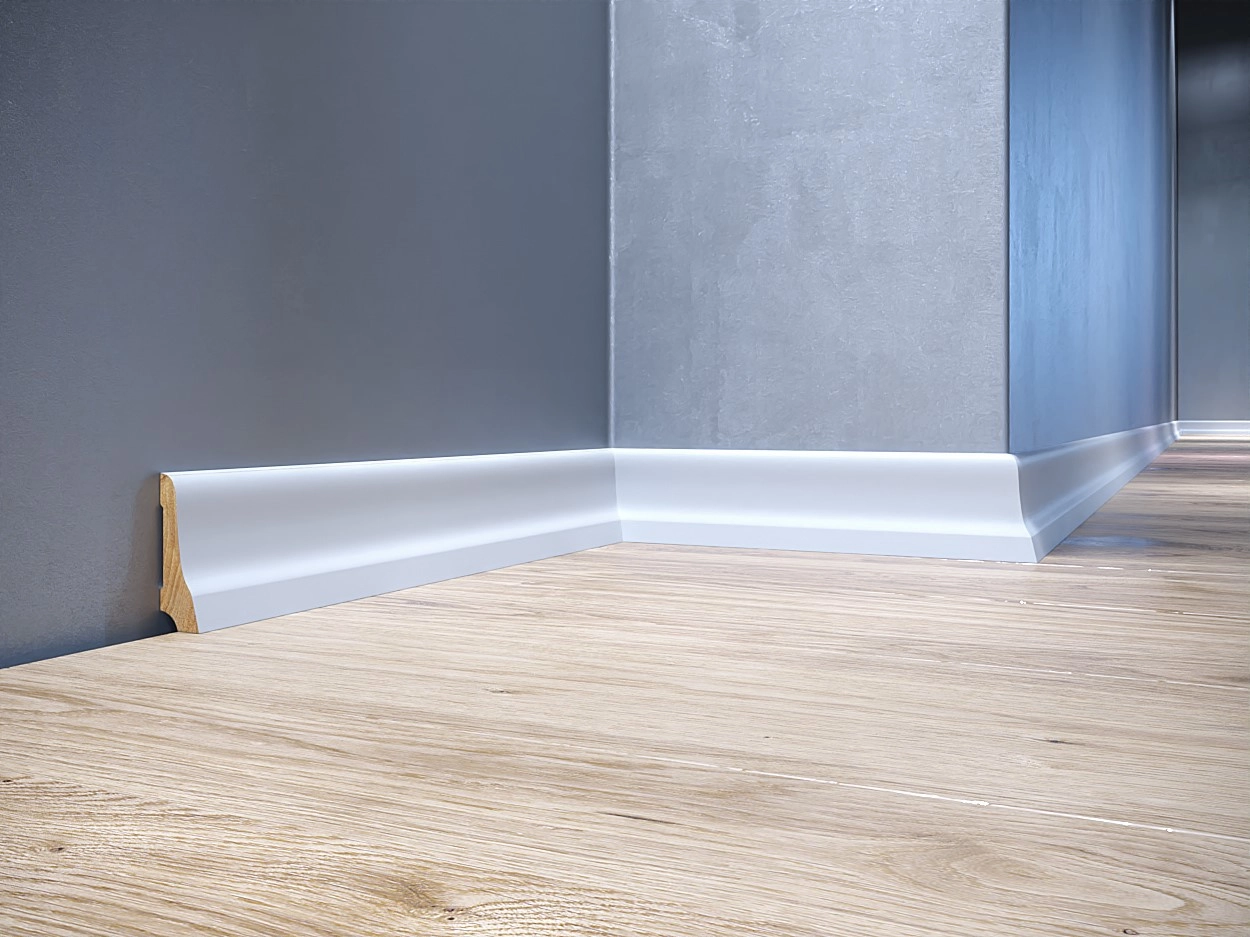 Listwa przypodłogowa drewniana lakierowana LP70 (240 cm x 7 cm x 2,5 cm) biała