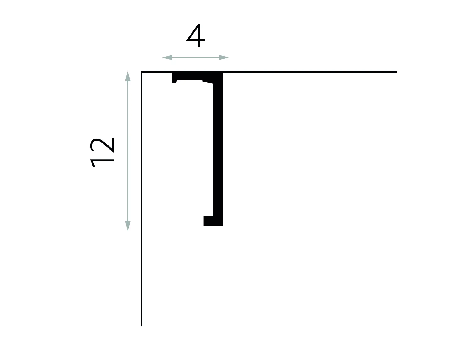 PRÓBKA 20 cm - Maskownica karnisza QL035 biała wym. 4 x 12 cm, z PolyForce