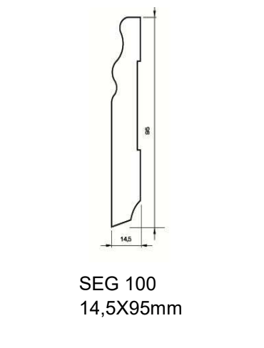 Drewniana listwa przypodłogowa lakierowana SEG100 (240 cm x 9,5 cm x 1,5 cm) DĄB EUROPEJSKI
