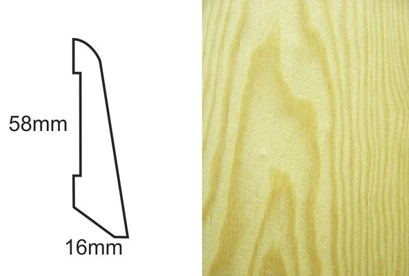 Listwa przypodłogowa fornirowana lakierowana LS58 (240 cm x 5,8 cm x 1,6 cm) sosna