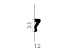 Listwa ścienna biała MD318 wym. 200 x 1.5 x 3.3 cm, z PolyForce