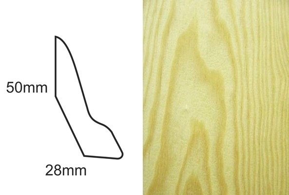 Listwa przypodłogowa fornirowana nielakierowana LP60 Sosna (240 cm x 5 cm x 3 cm)