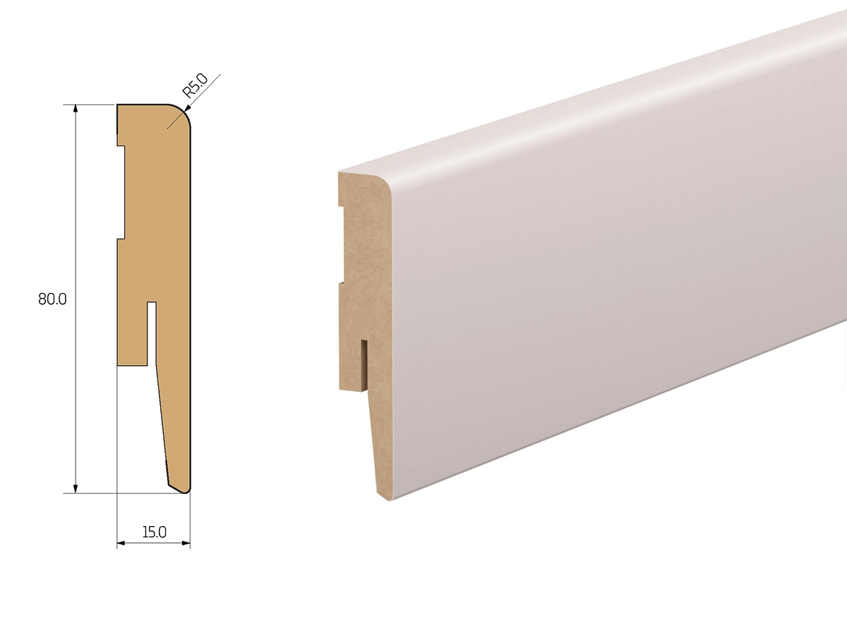 Listwa przypodłogowa MDF TRIO R5, Kaszmir, 8cm