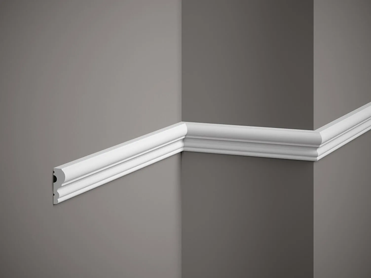 Listwa ścienna MD325 biała wym. 200 x 1.5 x 4.1 cm, z PolyForce