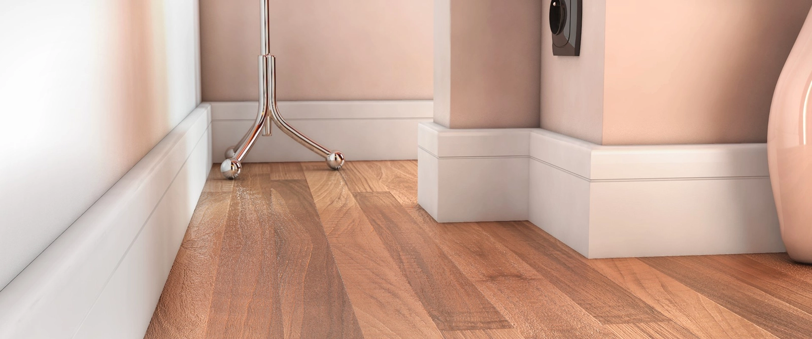Listwa przypodłogowa MDF Plus F8 biała (262 cm x 8 cm x 1,6 cm) wilgocioodporna lakier półmatowy RAL 9003