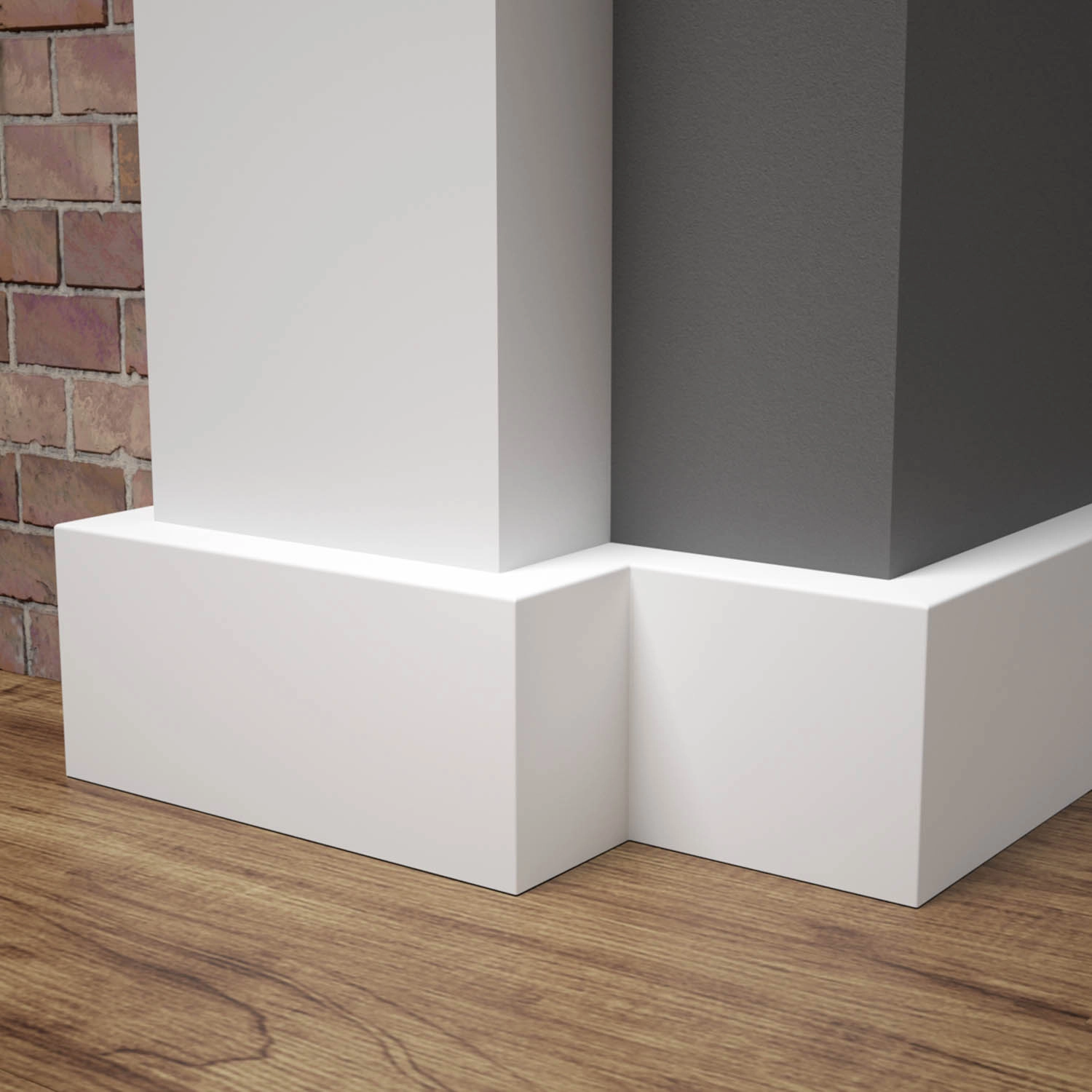 PRÓBKA 20 CM - Listwa przypodłogowa lakierowana biała, MDF wilgocioodporny, DUO 6cm