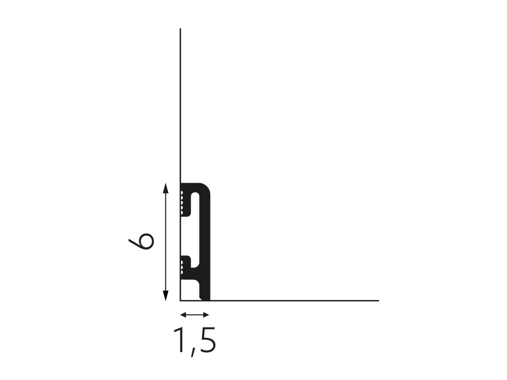 Listwa przypodłogowa Premium Floor Durofit PF060B czarna 6 cm