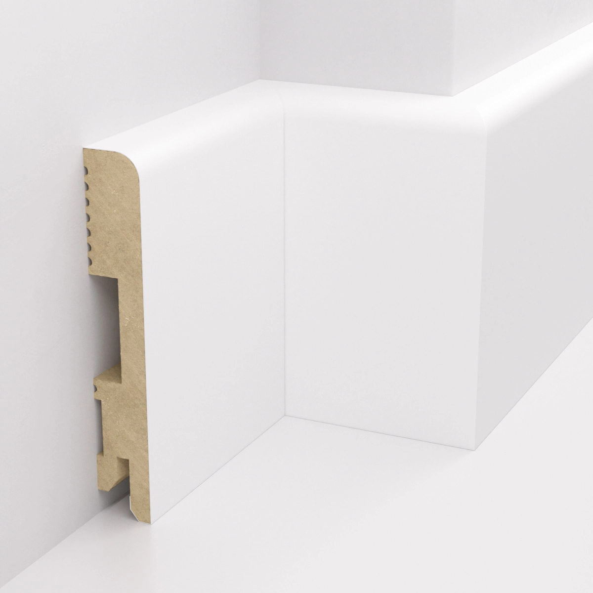PRÓBKA 20 CM - Listwa przypodłogowa MDF lakierowana biała FOGE - LB1 10cm