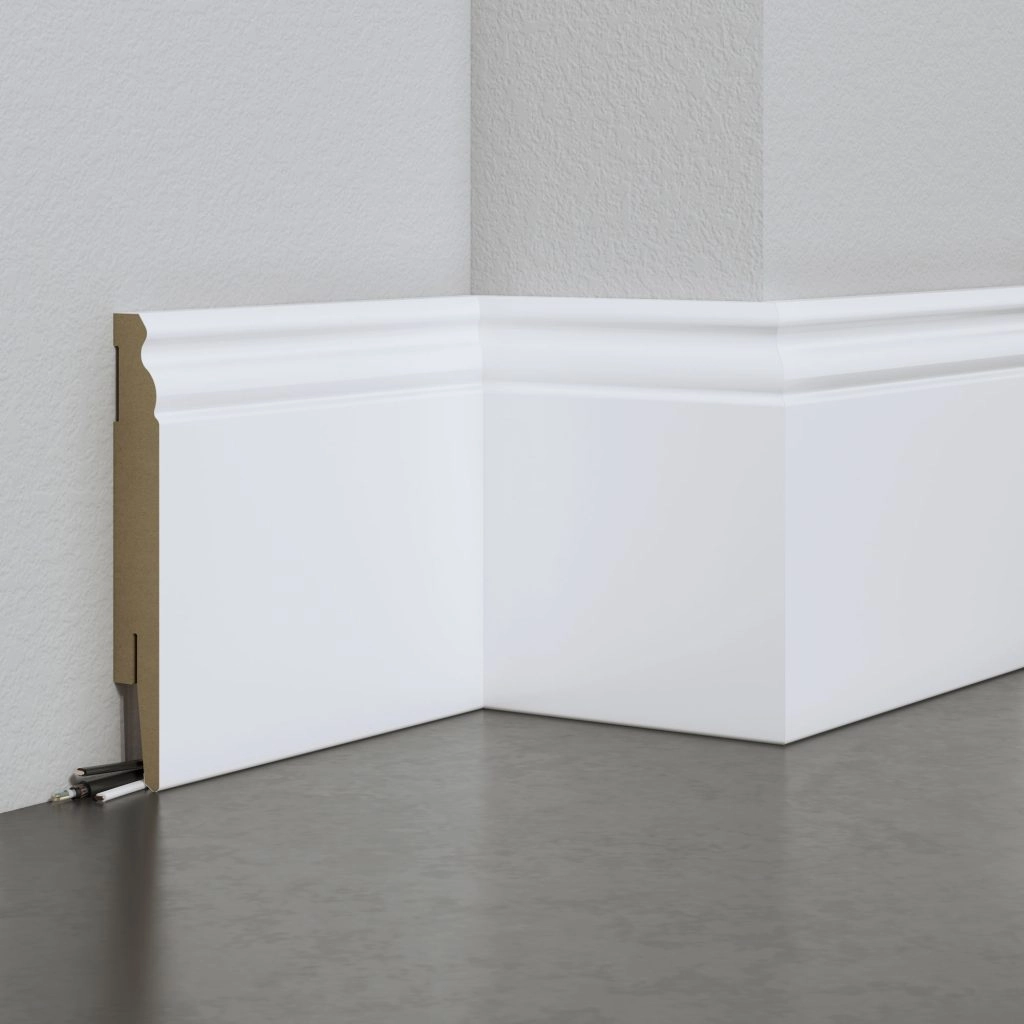 Listwa przypodłogowa MDF - ESTILO 12cm - Biała Premium
