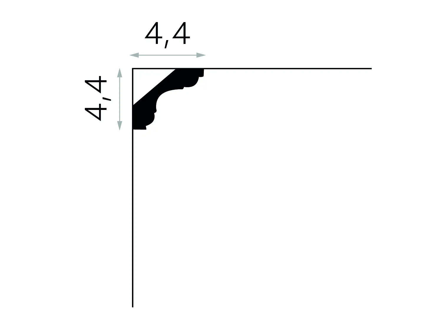 Listwa przysufitowa elastyczna MDB112F biała wym. 200 x 4.4 x 4.4 cm, z Flexu