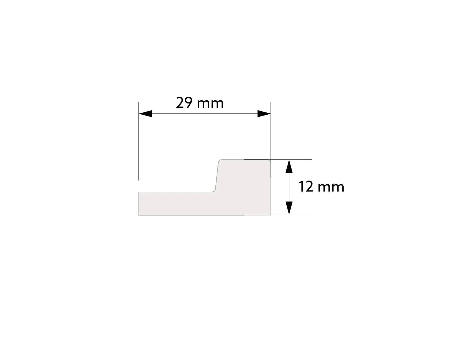 Prawe zakończenie lameli L0104RT Dąb Ciemny wym. 200 x 1.2 x 12 cm, z PolyForce