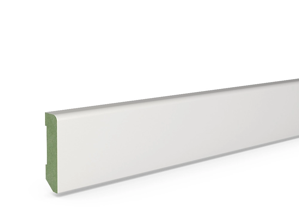 Listwa przypodłogowa MDF PLUS R3 wilgocioodporna lakierowana półmat (244 cm x 8 cm x 1,2 cm) biała