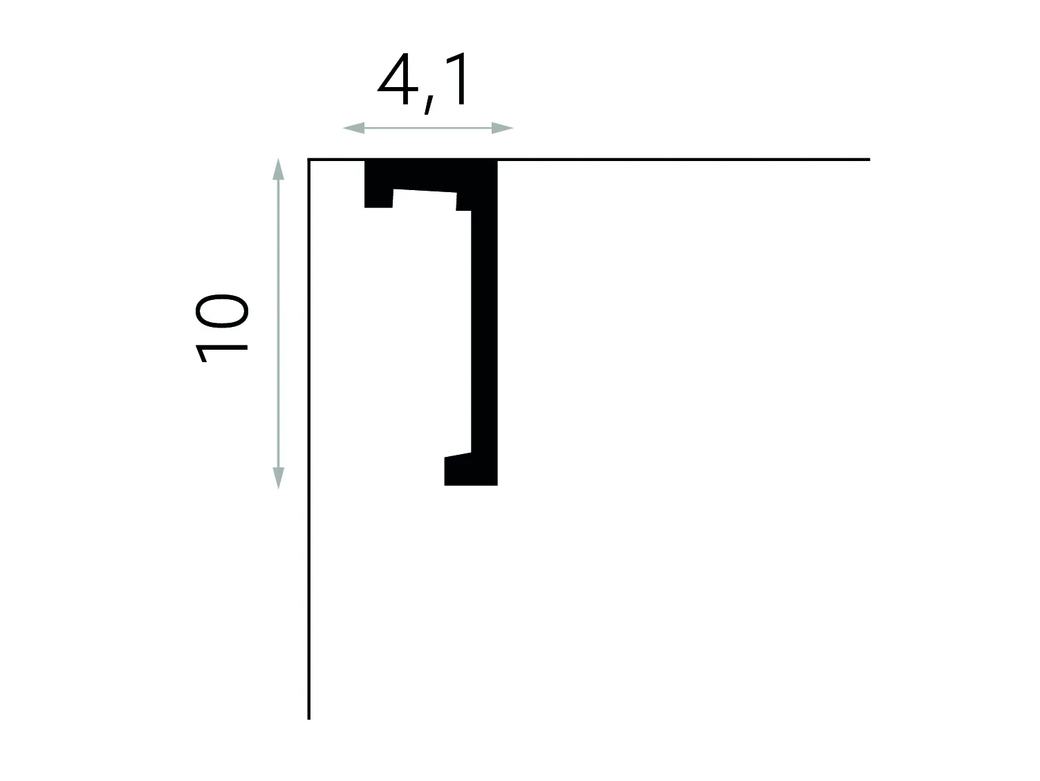 Maskownica karnisza QL026T biała wym. 200 x 4.1 x 10 cm, z PolyForce