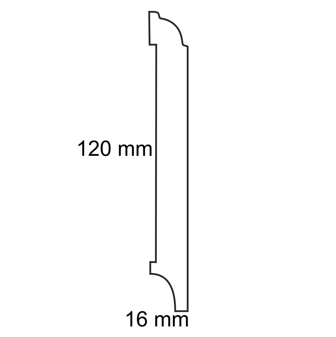 Listwa przypodłogowa drewniana lakierowana AGAT 120 (240 cm x 12 cm x 1,6 cm) iglaste