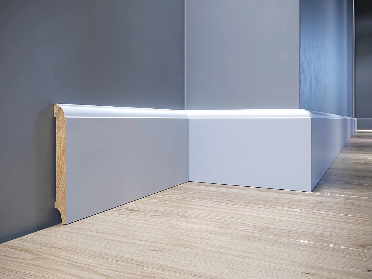 Listwa przypodłogowa drewniana lakierowana AGAT 120 (240 cm x 12 cm x 1,6 cm) iglaste