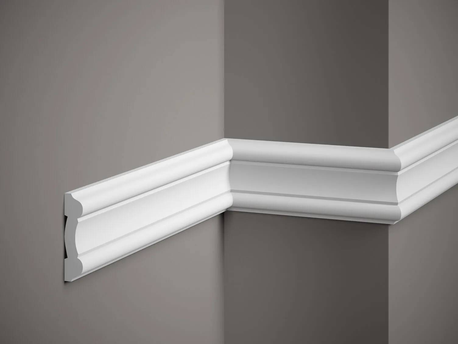 Listwa ścienna MDD339 biała wym. 200 x 1.9 x 8.1 cm, z ProFoam