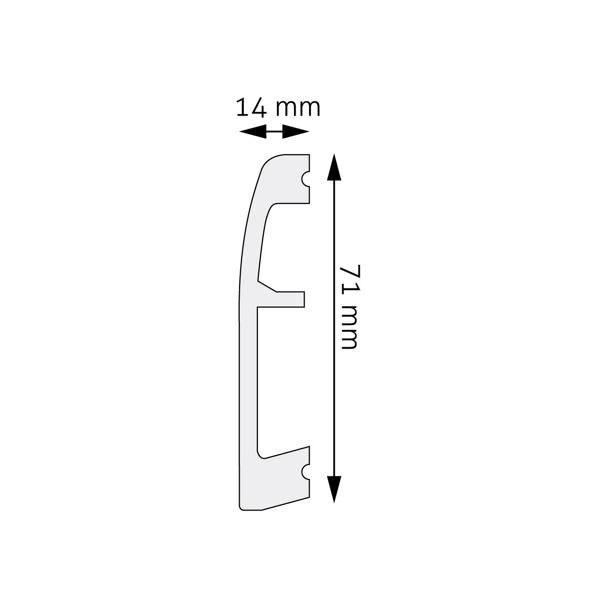 Listwa przypodłogowa, cokół Creativa LPC-06a kolor aluminium 244cm