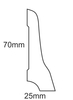 Listwa przypodłogowa drewniana lakierowana LP70 (240 cm x 7 cm x 2,5 cm) biała