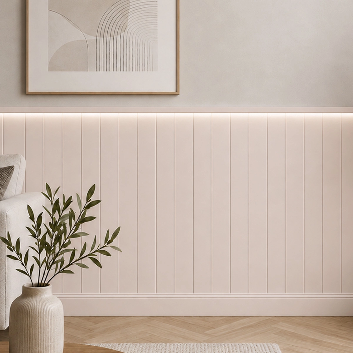 Boazeria ścienna LED do malowania - długość 200 cm, wysokość 114 cm + Farba w kolorze Cappuccino