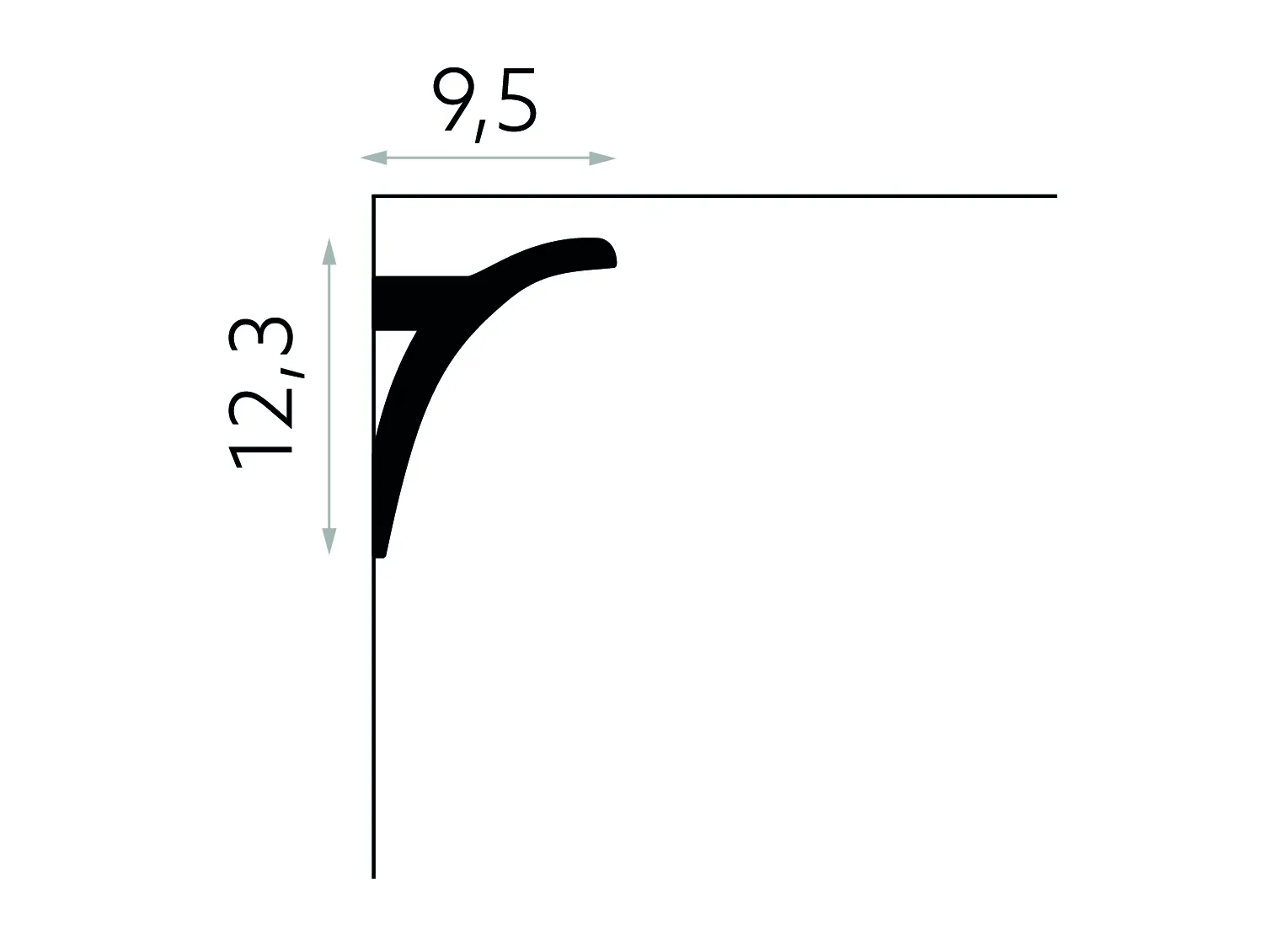 Listwa oświetleniowa sufitowa QL011 biała wym. 200 x 9.5 x 12.3 cm, z PolyForce