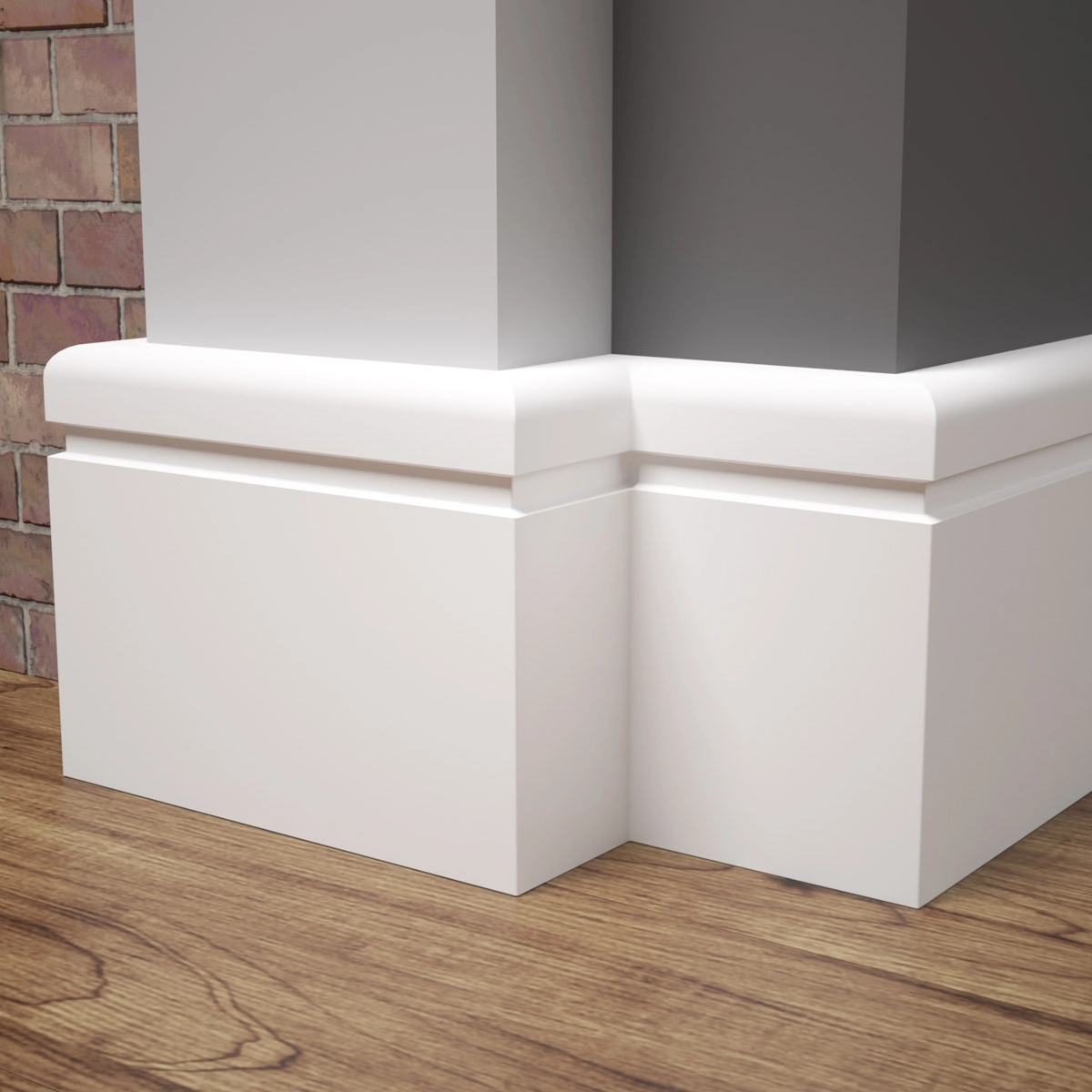 PRÓBKA 20 CM - Listwa przypodłogowa MDF lakierowana biała FOGE - LB2 10cm