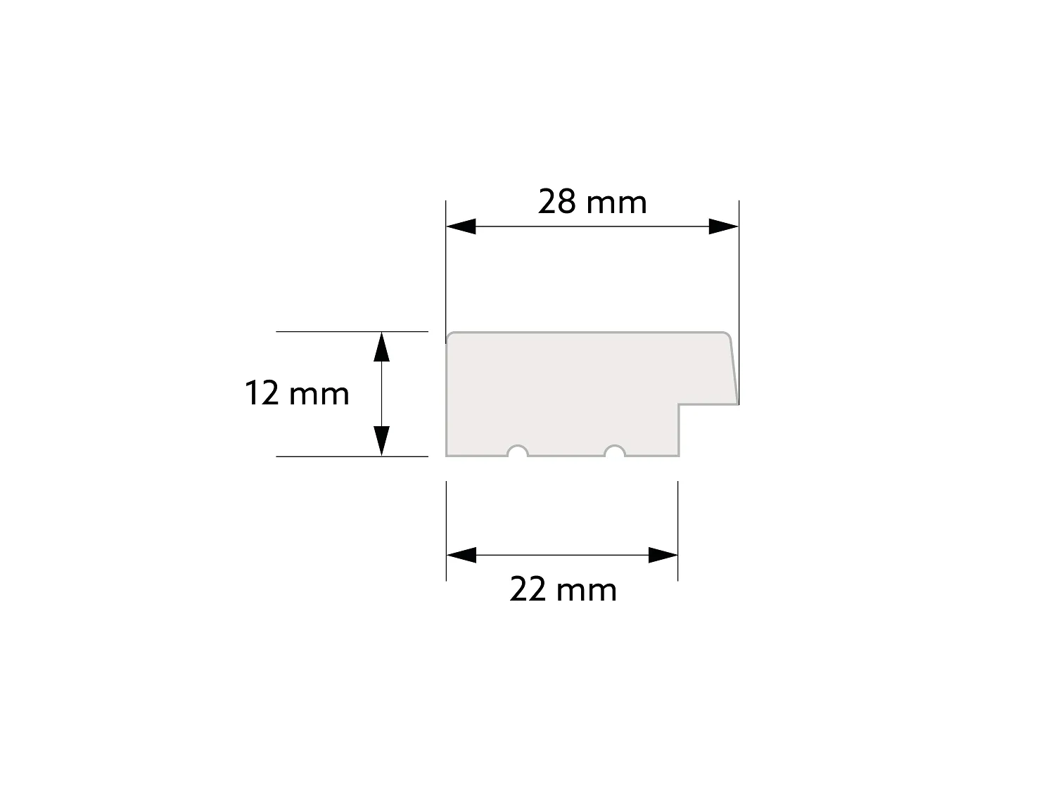 Lamela ścienna lewe zakończenie Dąb Klasyczny L0206LT wym. 200 x 2.8 x 1.2 cm, z PolyForce, kolor dąb klasyczny
