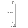 Listwa przypodłogowa drewniana lakierowana AGAT 120 (240 cm x 12 cm x 1,6 cm) iglaste