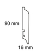 Listwa przypodłogowa drewniana lakierowana PW90 (220 cm x 9 cm x 1,6 cm) iglaste białe