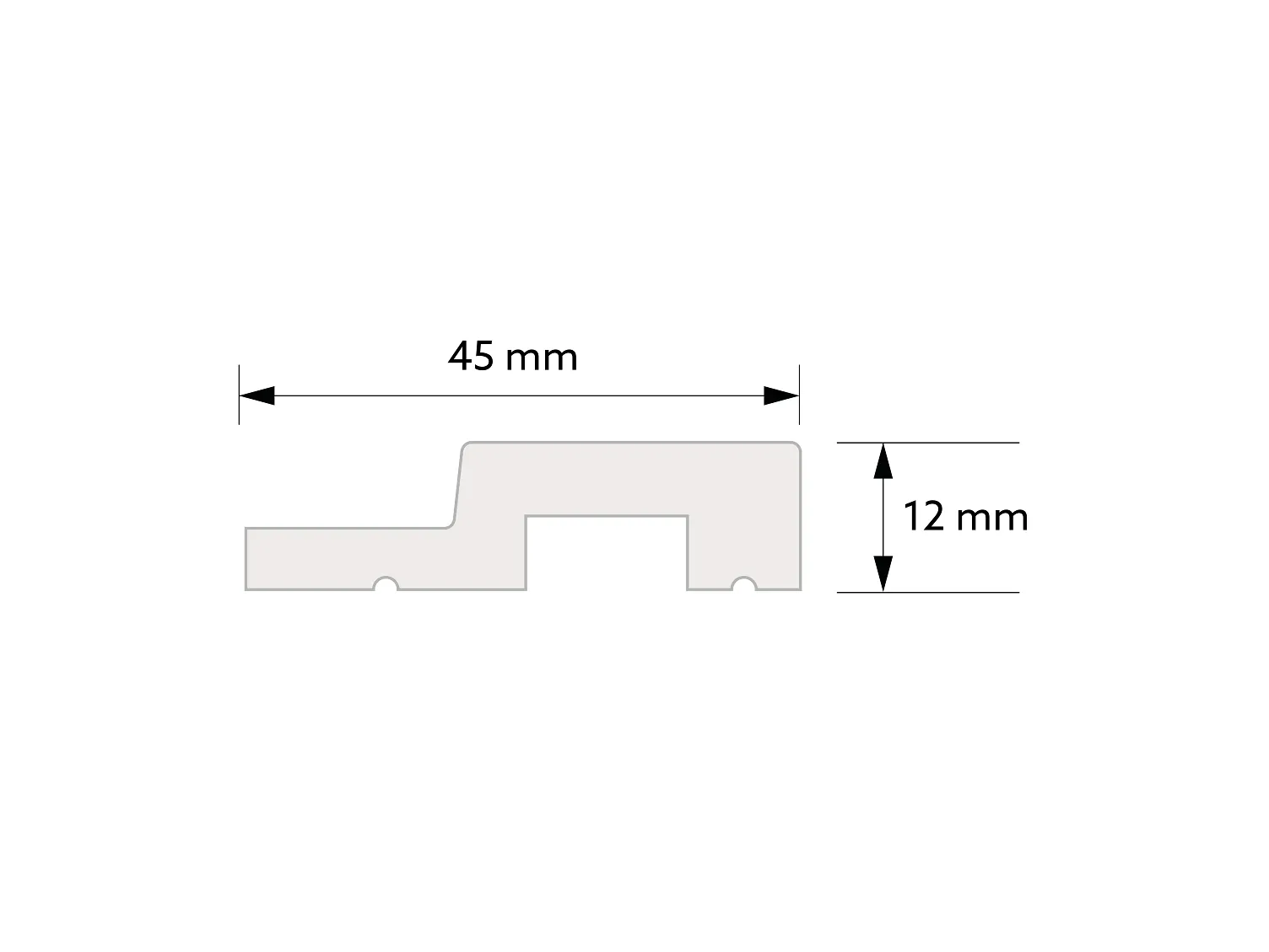Zakończenie lameli Prawe L0202RT jasny dąb wym. 200 x 1.2 x 4.5 cm, z PolyForce
