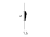 Listwa ścienna MDC255 biała wym. 200 x 1.6 x 5 cm, z ProFoam