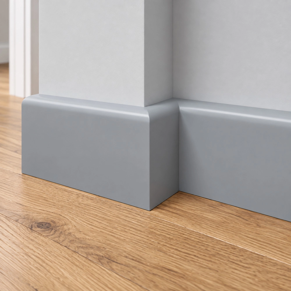 PRÓBKA 20 CM - Listwa przypodłogowa MDF lakierowana UV, szara RAL7042 - FOGE LB1 - 8cm