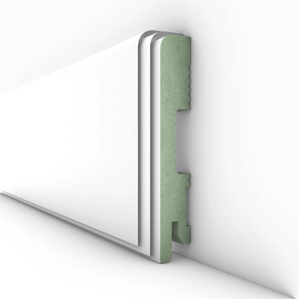 Listwa przypodłogowa lakierowana biała, MDF wilgocioodporny, FOGE LB1 - 10cm