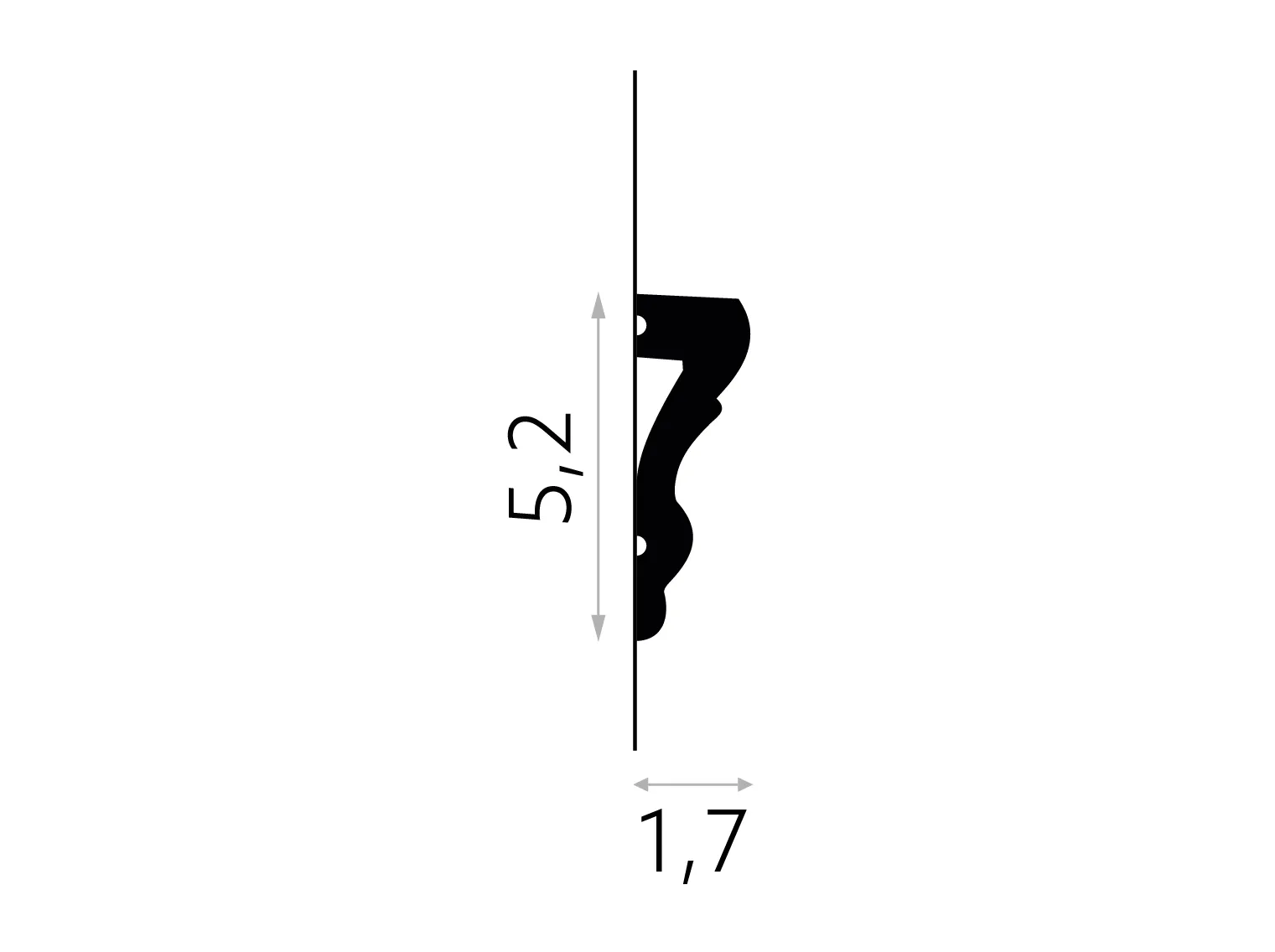 Listwa ścenna elastyczna MD314F biała wym. 200 x 1.7 x 5.2 cm, z flexu