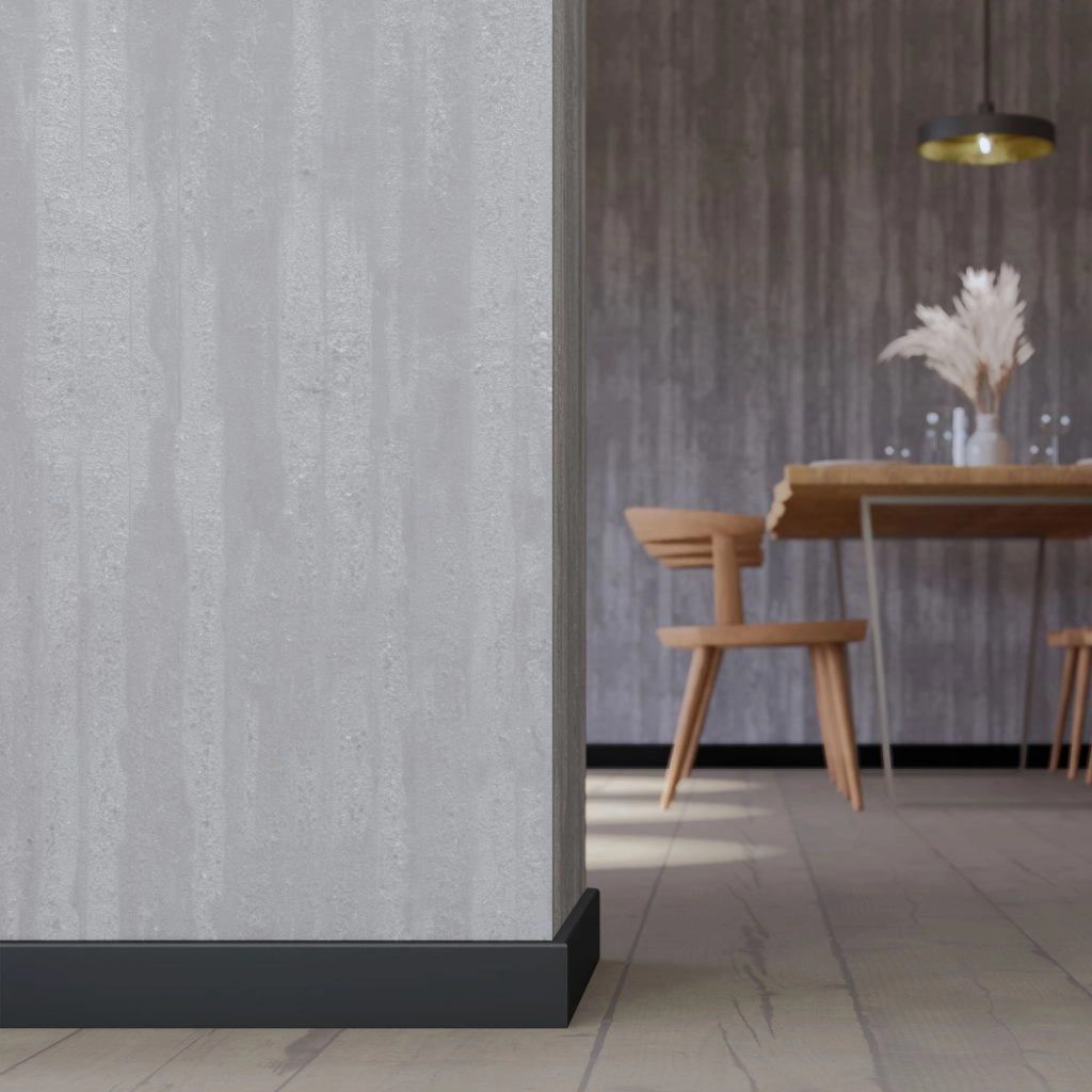 PRÓBKA 20 CM - Listwa przypodłogowa MDF TRIO R5, Czarny Mat, 8cm