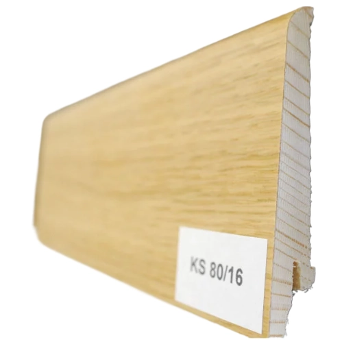 Drewniana listwa przypodłogowa lakierowana KS80 (240 cm x 7,8 cm x 1,6 cm) DĄB EUROPEJSKI