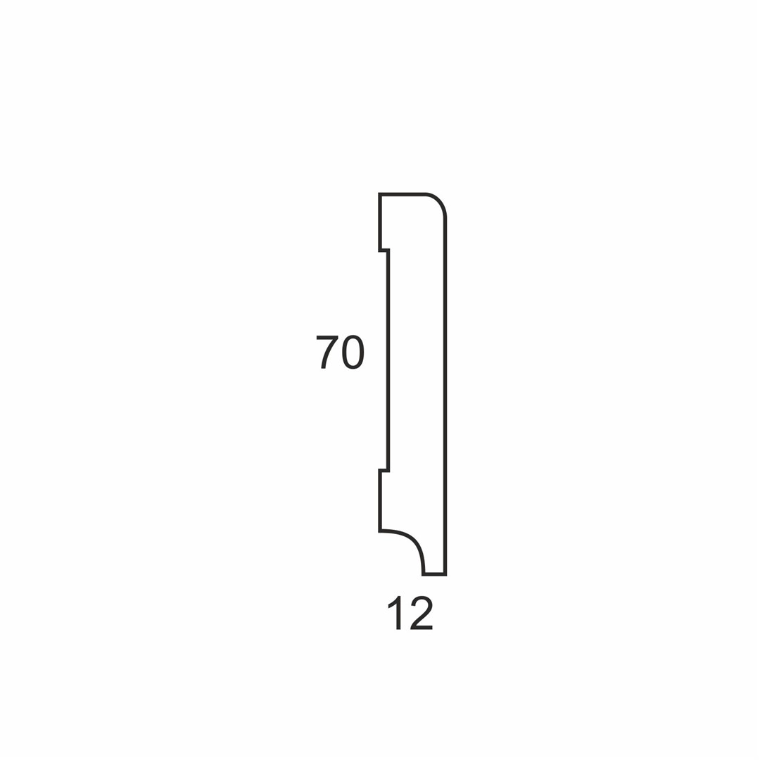 Listwa przypodłogowa MDF Plus wilgocioodporna lakierowana R3 (244 cm x 7 cm x 1,2 cm) biała