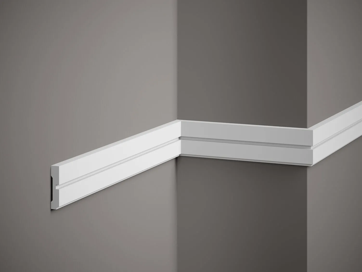 Listwa ścienna MDD414 biała wym. 200 x 1.1 x 5.1 cm, z ProFoam