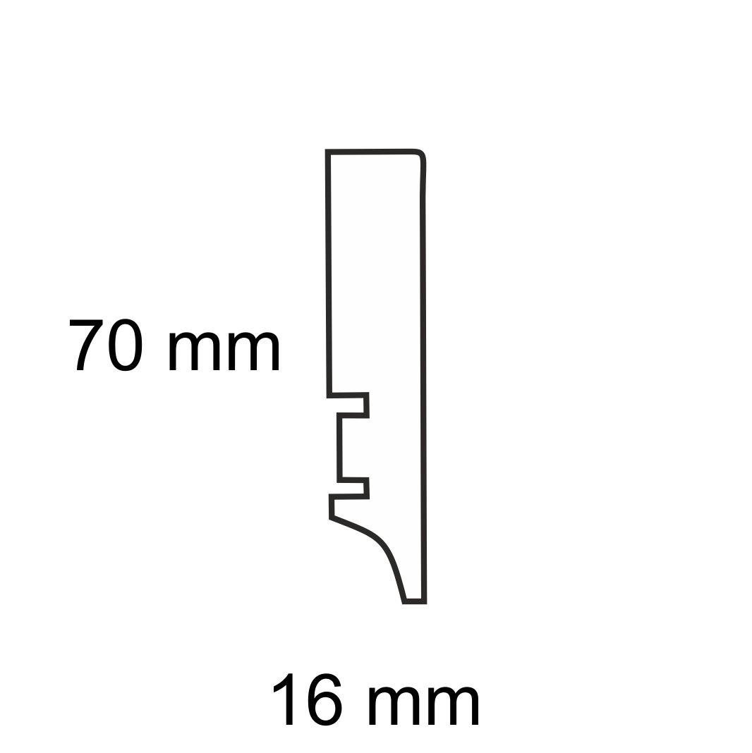 Listwa przypodłogowa drewniana lakierowana PW7C P7C27362A (220 cm x 7 cm x 1,6 cm) iglaste białe